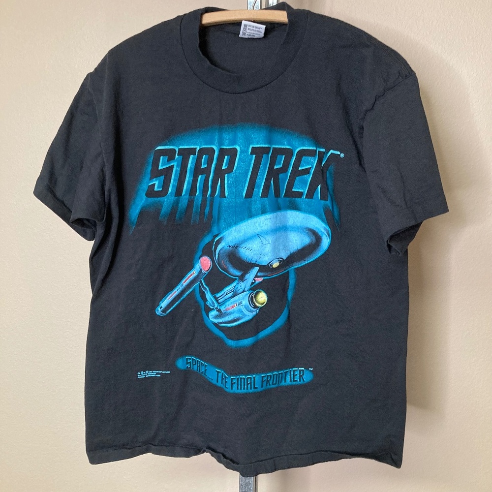 Vintage 1992 STAR TREK Space.. The Final Frontier SINGLE STITCH T-shirt XL USA